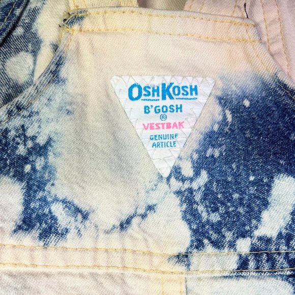 Vintage Oshkosh B'Gosh Vestbak Shortalls 6M? Distressed Overalls Made in USA - Picture 1 of 10
